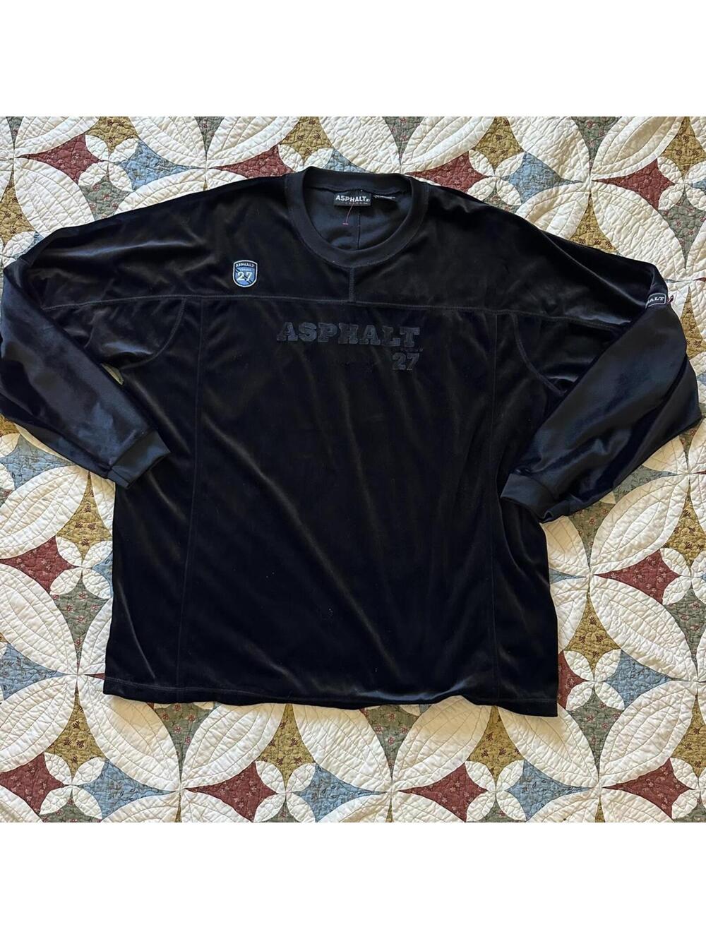 Vintage black Starter Asphalt Legend velvet long sleeve shirt size 2XL